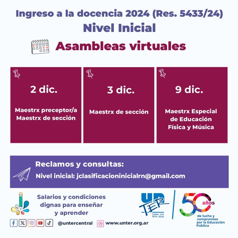 Lee más sobre el artículo Vacantes provisorias de Nivel Inicial para el concurso de ingreso a la docencia