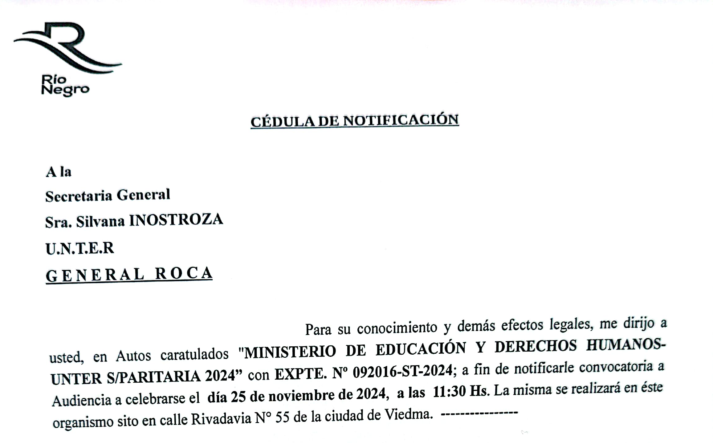 En este momento estás viendo Convocatoria a Paritaria para el 25/11/24