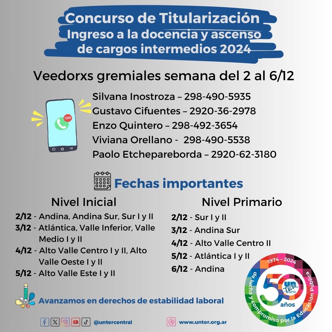 Lee más sobre el artículo Veedorxs gremiales en las Asambleas de la primera semana de los concursos de titularización