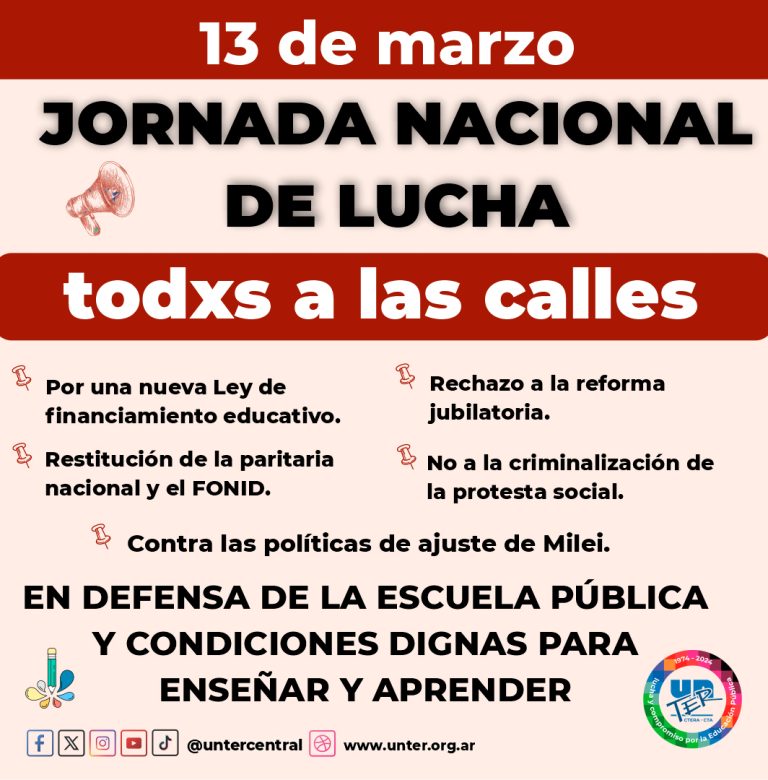 Lee más sobre el artículo Jornada nacional de lucha